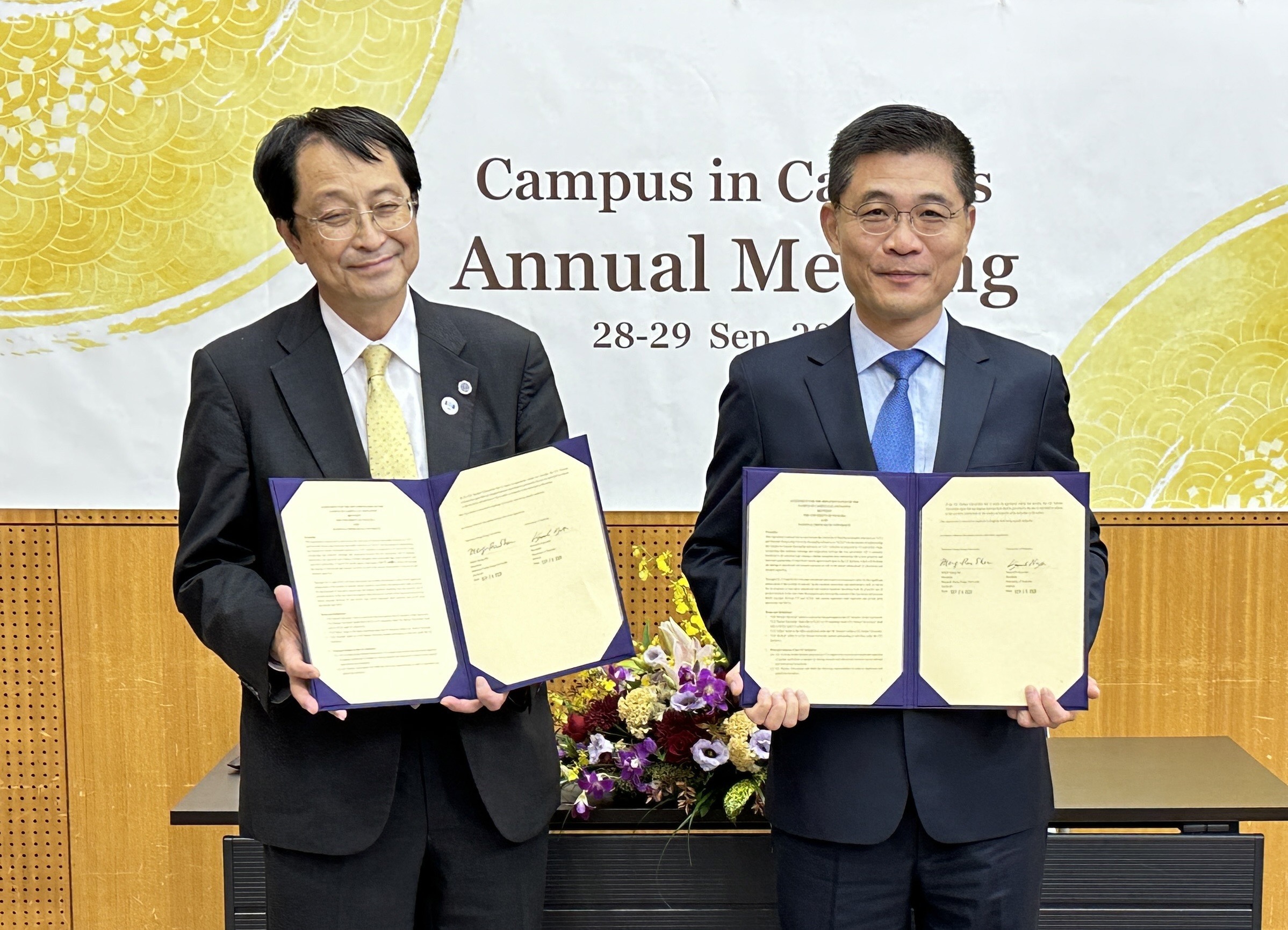 沈孟儒校長與筑波大學永田恭介校長簽署Campus-in-Campus 國際聯盟合約
