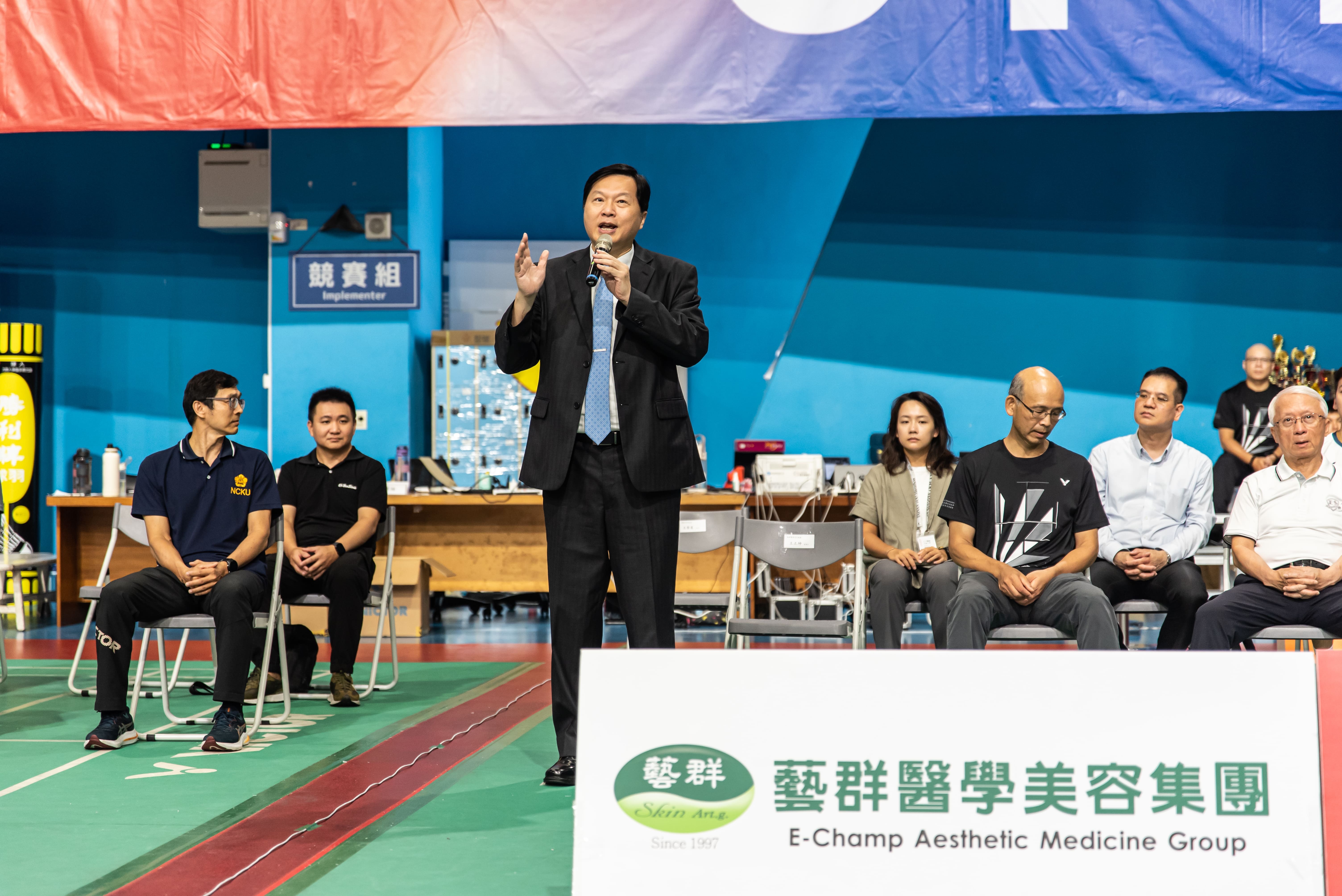 贊助賽事藝群醫學美容集團王正坤董事長期許參賽的選手都能自我挑戰、自我精進，未來有朝一日能站上世界的巔峰