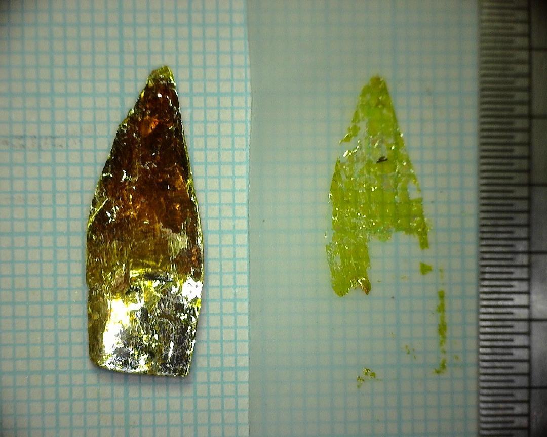 圖五:成大晶體成長實驗室產出的二維材料晶體,可反覆用膠帶撕貼,形成單層的二維晶體材料