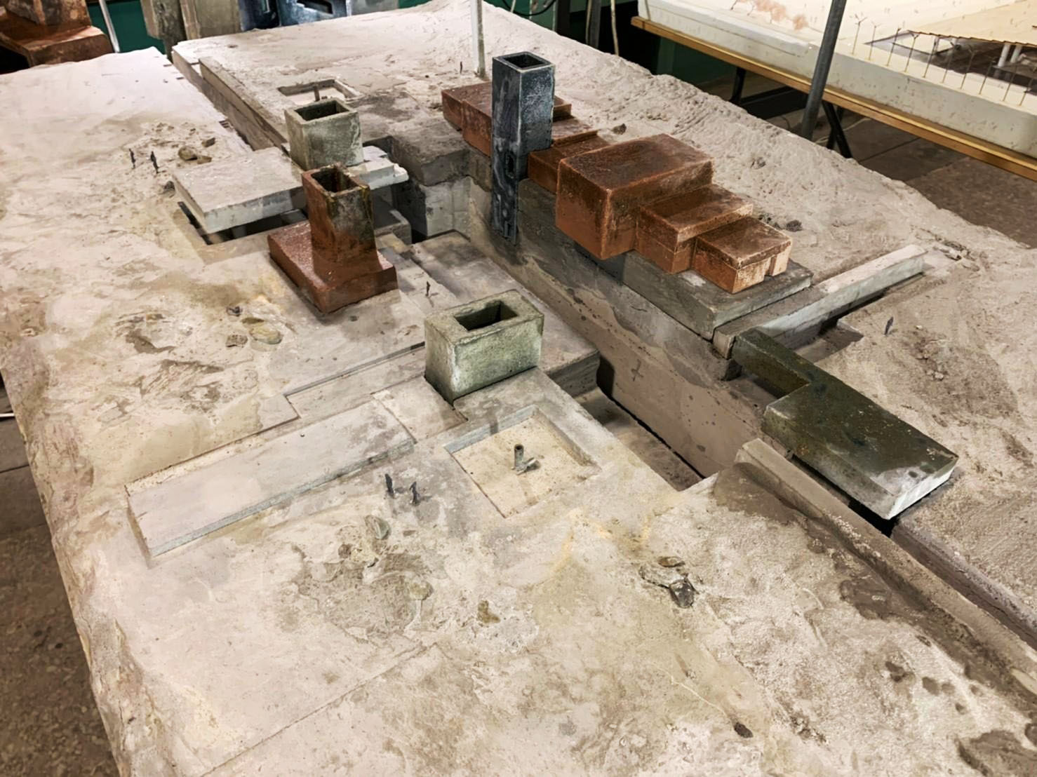 Zeng made the architectural model with the sustainable material he invented.