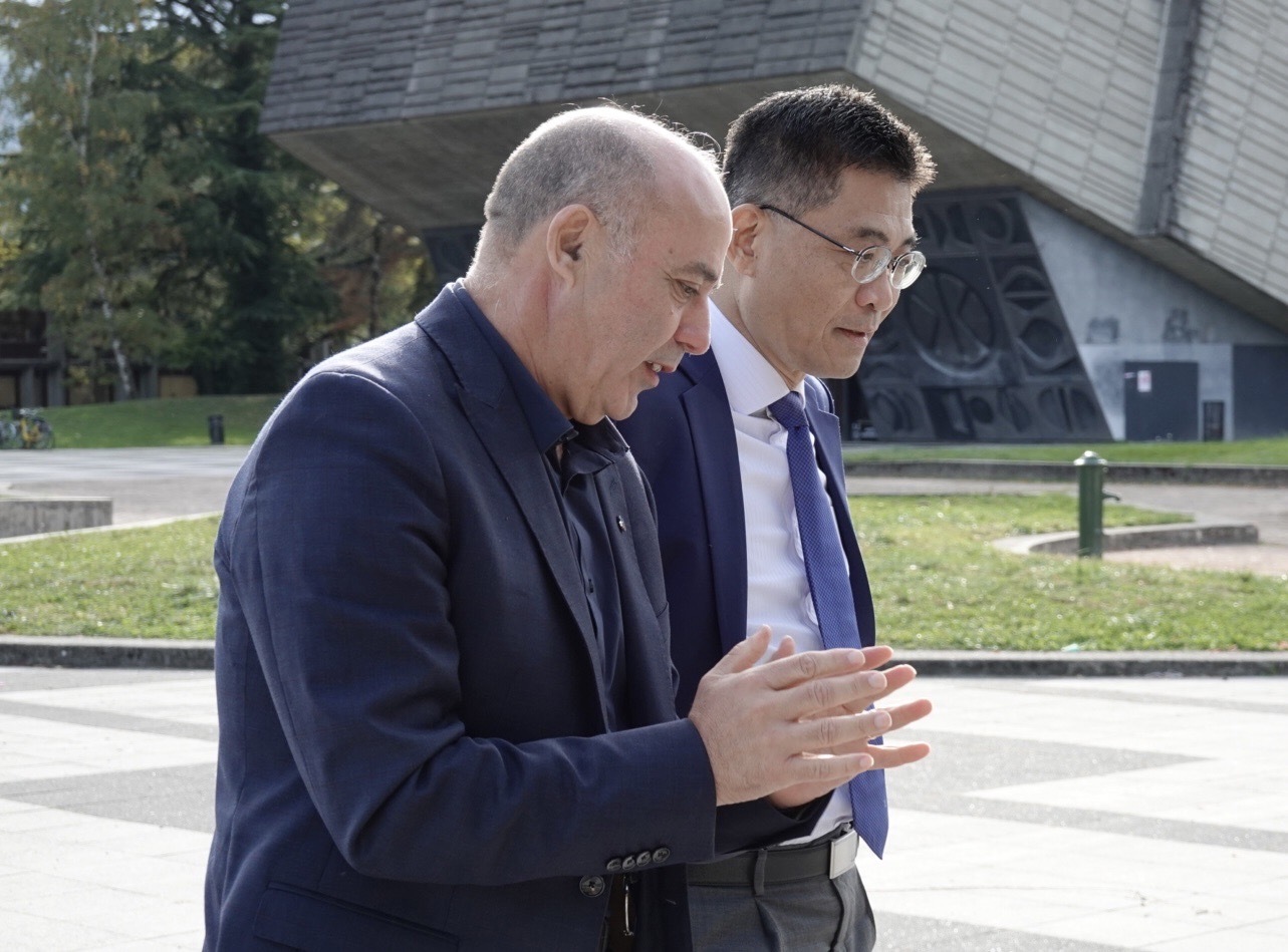 沈孟儒校長與UGA大學Yassine Lakhnech校長進行會談,雙方針對堅實兩校重點策略合作、發展學術合作關係,在研究人員與學生交流面向等多方面討論