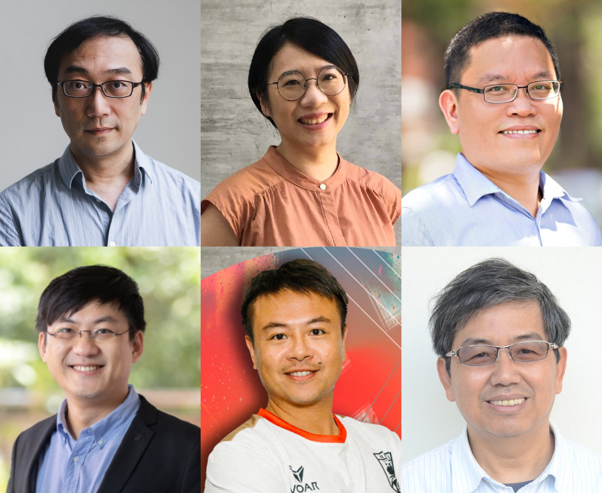 國立成功大學6位老師榮獲教育部110學年度教師績優計畫,左上至右為宋立文、張婉鈴、徐旭政老師,左下至右為李孟學、王駿濠、許瑞榮老師