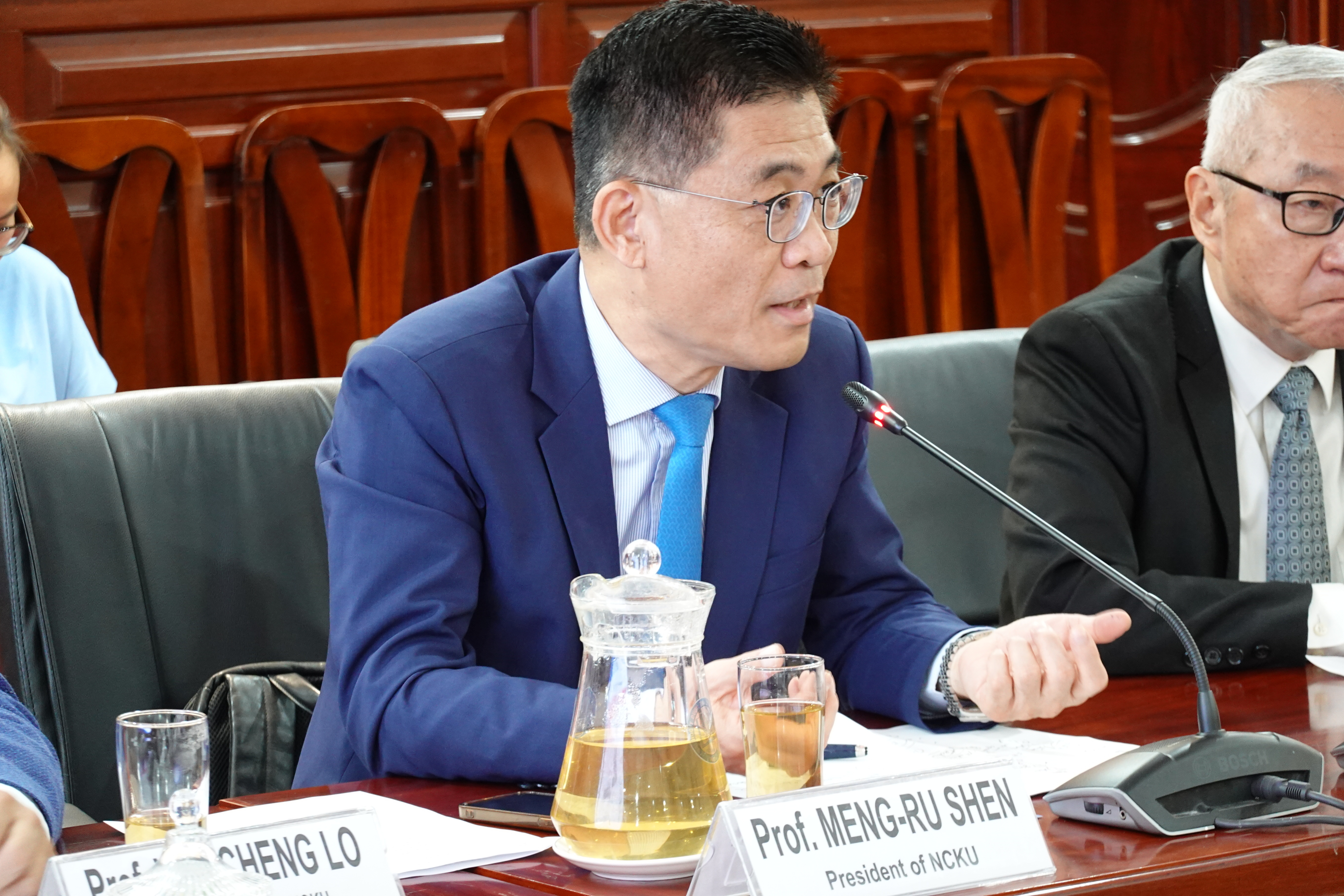 沈孟儒校長致詞表示,期盼透過跨國活動共創研究成果,培育下世紀人才