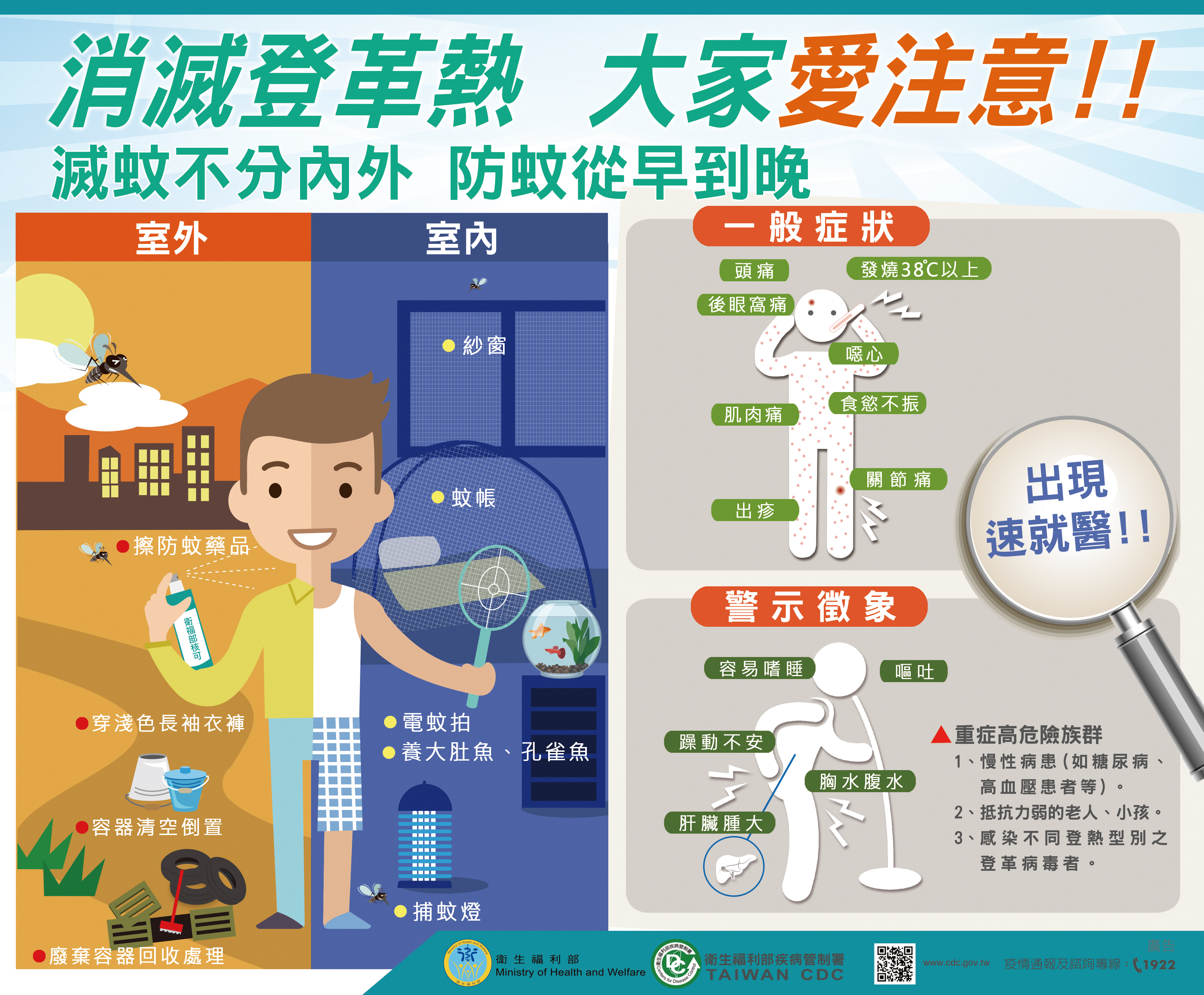疾管署-消滅登革熱大家愛注意海報